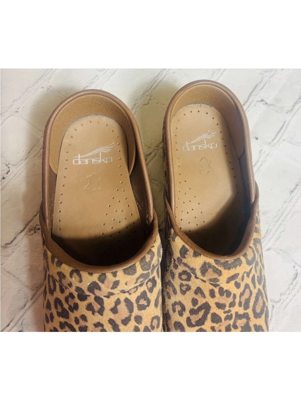 Dansko Professional Leopard Print Suede Leather Clogs Shoes Women's Size 37 - Picture 7 of 12